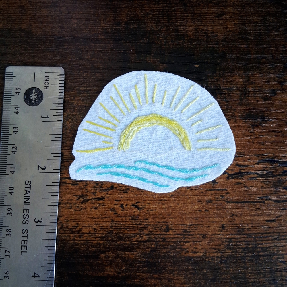 Embroidered Sun and Waves Patch - Picture 5 of 5